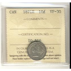 1871H 10¢ ICCS VF30.