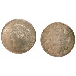 1889 10¢ ICCS AU58.  White and lustrous key date coin. Rare and desirable.