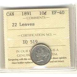 1891 10¢ 22 Leaves ICCS EF40.