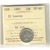 Image 1 : 1891 10¢ 22 Leaves ICCS EF40.