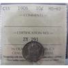Image 1 : 1906 10¢ ICCS MS62.  Nice issue with lots of lustre.