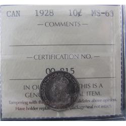 1928 10¢ ICCS MS63.
