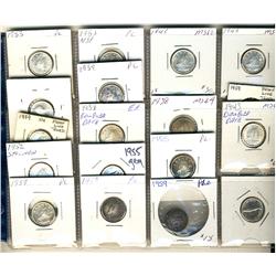 1938-1965 10¢.  Lot of 27 pcs ranging from VF to Gem BU and PL.  Includes 1938(2), 1943, 1945(2), 19