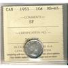 Image 1 : 1953 10¢ SF ICCS MS65.