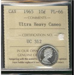 1965 10¢ ICCS PL66 Ultra Heavy Cameo.