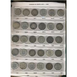 A superb and virtually complete collection of Twenty & Twenty-Five cent pieces.  1858 to 1966.  All 