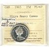 Image 1 : 1965 25¢ ICCS PL67 Ultra Heavy Cameo.  WOW!  Only example in PL67 with this coin desighnated Heavy C