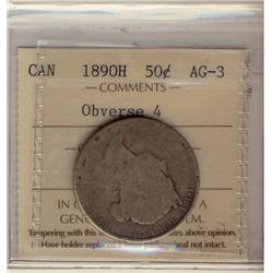 1890H 50¢ ICCS AG-3. Key date with visible date.