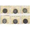 Image 1 : 1945, 1947 ST 7, 1952, 1953 SD, 1953 LD SF, 1954, 50¢ all ICCS MS62,  Lot of 6 coins,