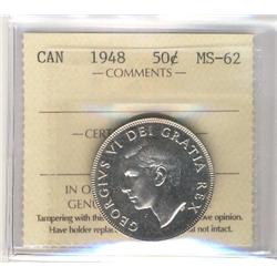 1948 50¢ ICCS MS62.  Full white.