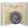 Image 1 : 1948 50¢ ICCS MS62.  Full white.