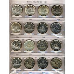 A superb and virtually complete collection of Silver Dollars.  1935 to 1986.  All the major key date