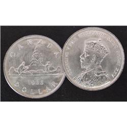 1935 $1 MS65, fully white and brilliant