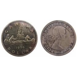 1954 $1 PCGS MS66.  Attractive toning over full underlying lustre.  Rare this nice.