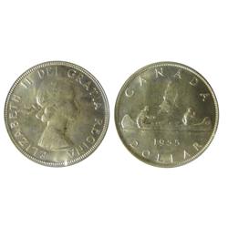 1955 $1 Arnprior with  Die Break ICG MS65.  Lustrous with hint of golden shades. Rare in this condit