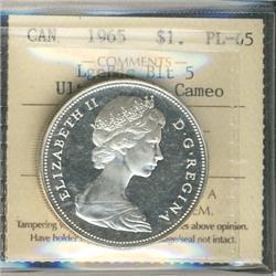 1965 $1 LgBds Blt5 ICCS PL65 Ultra Heavy Cameo.