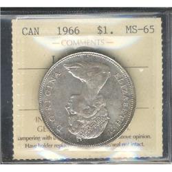 1966 $1 ICCS MS65.  Light scattered shades.