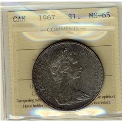 1967 $1 ICCS MS65.  PQ toning.