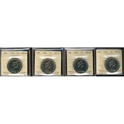 1968 $1 DHL#1 ICCS MS65.  Lot of 4 coins.