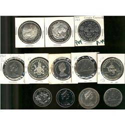 Lot of 9 dollars. Includes 1968, 1968 No Isl., 1968 Sm. Isl., 1970, 1971, 1981, 1971 Silver (2), 197