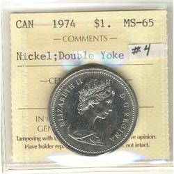 1974 $1 Dbl Yoke #2 ICCS MS65.