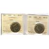 Image 1 : 1989 & 1990 $1 Loon ICCS MS65.  Lot of 2 coins.