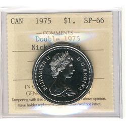 1975 $1 Nickel, Dbl date 1975 ICCS SP66 Cameo.