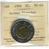 Image 1 : 1996 $2 German Planchet ICCS MS64.