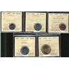 Image 1 : 2009 1¢ to $1 all ICCS MS66.  Lot of 5 coins excluding the 50¢ and the cent is designated magnetic.