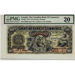 The Canadian Bank of Commerce, 1912 $10 #638952, CH-75-14-28 PMG VF20.