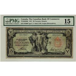The Canadian Bank of Commerce, 1917 $5 #552067, CH-75-16-04-06d, PMG CH F15.