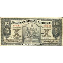 La Banque Canadienne Nationale 1925 $10 No.995004 CH-85-10-04 Fine