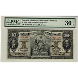 Banque Canadienne Nationale, 1929 $10 #024570, CH-85-12-04 PMG VF30EPQ.