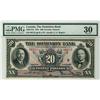 Image 1 : The Dominion Bank,  1931 $20 #06115, CH-220-14-10, PMG VF30.  Scarce this nice, minor tear.