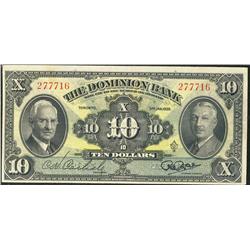 The Dominion Bank 1938 $10 No.277716 CH-220-28-10 VF+