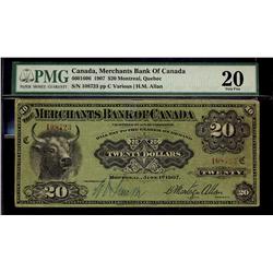 The Merchants Bank of Canada 1907 20 #108723 CH-460-16-06 PMG VF20.