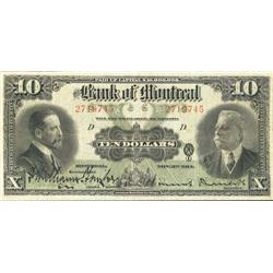 The Bank of Montreal 1914 $10 No.2719745 CH-505-54-08 VF-EF