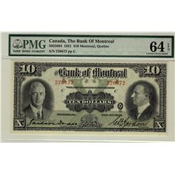 The Bank of Montreal, 1931 $10 #226872, CH-505-58-04, PMG CH UNC64 EPQ.