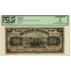 The Bank of Nova Scotia, 1925 $20 #032533, CH-550-28-18, PCGS F12. A lovely note.