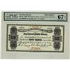 Image 1 : Newfoundland Gov't Cash Note, 1906 50¢, NF-3fs Specimen, PMG Superb Gem UNC67EPQ.