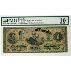 1870 $1 #76286, DC-2d PMG VG10. Payable at Halifax.  Rare and problem free.