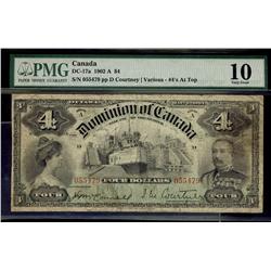 1902 $4 DC-17a #055479 PMG VG10.  A solid VG 10 example bordering on Fine.  Should be viewed.