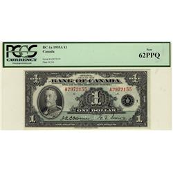 1935 $1 BC-1 #A2972155 PCGS UNC62PPQ