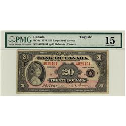 1935 $20 BC-9a #A029454 PMG F15
