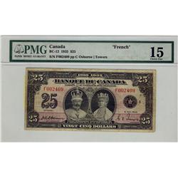 1935 $25 BC-12 #F002409, PMG CH F15.