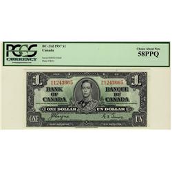 1937 $1 BC-21d #H/N1243665 PCGS AU58PPQ