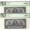 Image 1 : 1937 $10 BC-24b, PCGS Choice UNC64.  Lot of 2 consecutive notes.  #ID8965563-64.