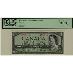 1954 $1 BC-29b #L/A6769318 PCGS AU58PPQ