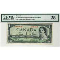 1954 $1 BC-29bA #*A/A0016191 PMG VF25, scarce replacement/devil.