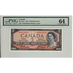 1954 $2 BC-38aA *A/B0031631 PMG UNC64
